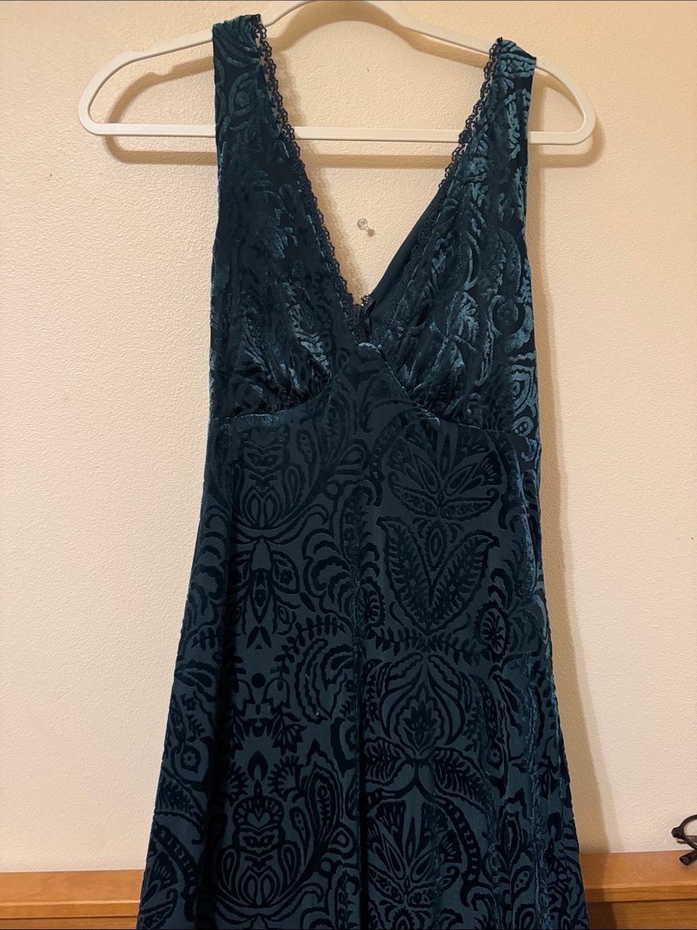Trixxi Dark Teal Velvet Maxi Dress